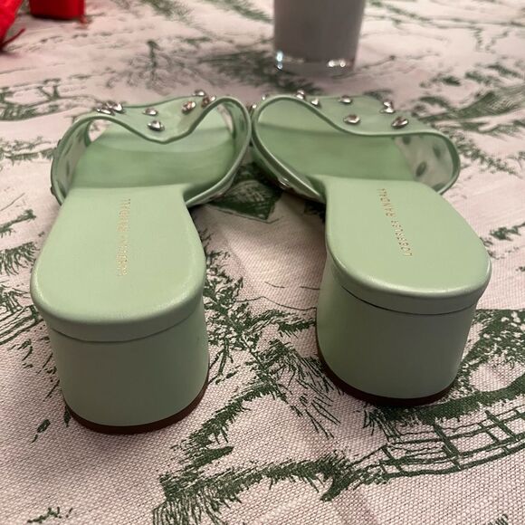 Loeffler Randall Brooke Mesh Mid Heel Mule Sandals w/ Crystal Embellishment NWT - Picture 9 of 11